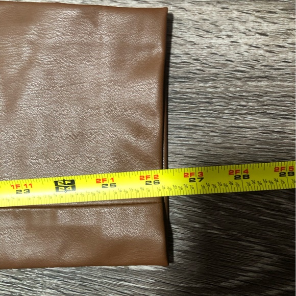 ZARA Faux Leather High Waisted Straight Leg Pants - Camel Brown - Size XS - Picture 5 of 10